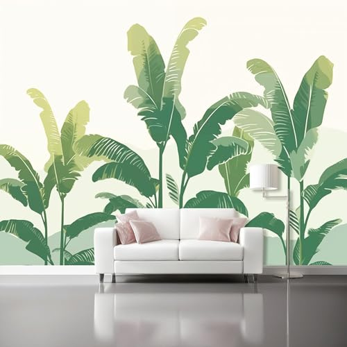 Carta da parati 350 x 264 cm, Semplice Foglie Banano Texture Design, Colorato Murale alla moda Decorazione Muro Design per Parete del soggiorno, della camera da letto, della cameretta dei bambini