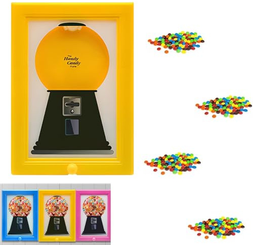 Candy Dispenser, Rare Vintage the Handy Candy Frame - Hanging Candies Machine Art, Mini Wall Mount Gumball Machine, Snack Spinner Picture Frame Display, Hang on Wall or Stand on Table (A)