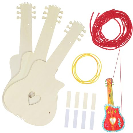 ORFOFE 4 Chitarra in Legno per Vuoto per da Te e Pittura Creativa Strumento Musicale Adatto Ragazzi e Ragazze per Apprendimento e Progetti Artistici