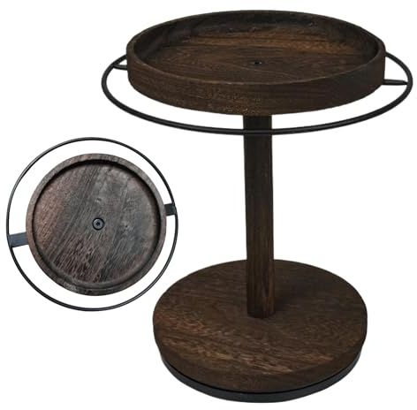 YNPQTDS Brillenhalter | 360 Grad Drehbarer Brillenständer Mit Tablett Und Basis - Holz Brillen Display Ständer Für Schlüssel Schmuck Halskette Nachttisch Schminktisch Kommode