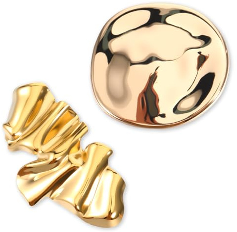 2 Stück Gold Brosche Damen Unregelmäßige Geometrische Broschen Edelstahl Für Kleidung Elegante Accessoires Revers Und Schalnadeln Mode Schmuck Für Hochzeit Besondere Anlässe Anzüge Kleider