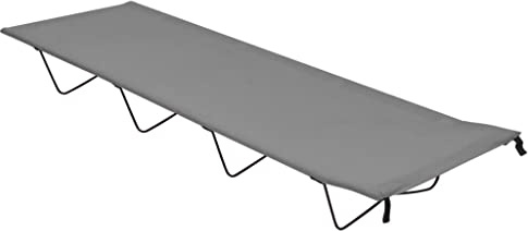 Tomostar Lit de Camp, Lit d’appoint pour Camping Voyage Plage 180x60x19 cm Tissu Oxford et Acier Gris