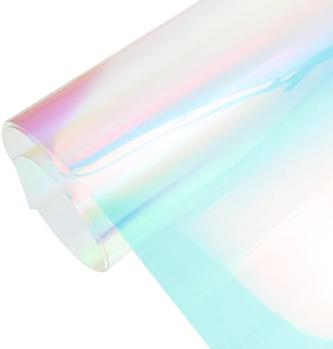 WRITWAA Iridescent Sheet PVC Fabric Sheet 37.40 X 19.69in Colored PVC Film for DIY Crafts Patchwork Clothing Accessories Handbags Earrings Card Making and Home Decor