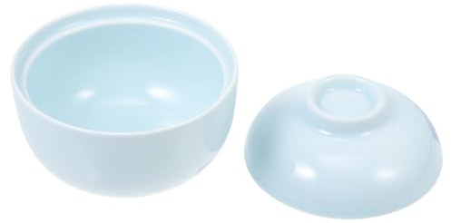 CHILDWEET Ciotola per Ramen Scodella Giapponese Creativa in Ceramica Blu Resistente al Calore Coperchio Ermetico per Zuppe e Insalate in Casa