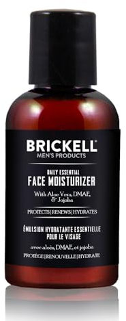 Brickell Men's Daily Essential Face Moisturizer for Men, Natural and Organic Fast-Absorbing Face Lotion with Hyaluronic Acid, Green Tea, and Jojoba, 59 mL, Scented