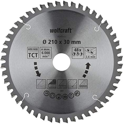 wolfcraft TC Cross and Mitre Cut Saw Blade, orange series I 6545000 I Fine, clean cuts