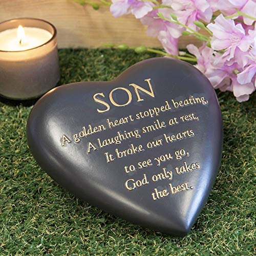 Thoughts of you Son Heart Shaped Remembrance Graveside Memorial Ornament