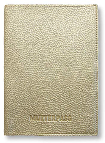 Nessis Manufactur Mutterpasshülle mit Prägung Mutterpass in Gold veredelt, Mutter-Kind Pass, Organzier, Ultraschallheft (Gold)