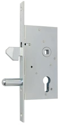 Serrure de portail coulissant avec goupille de guidage - Entraxe : 55 mm
