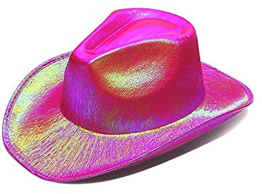 Frauen Cowboy Hüte rosa lustige Party Western Cowgirl Prinzessin Kostüm Hüte Feder Blinker Strass Party Hut, dunkelrosa, One size