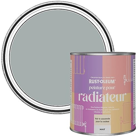 Rust-Oleum, grau Heizkörperfarbe, hitzebeständig, geruchsarm in Matt Finish - Mineralgrau 750ML