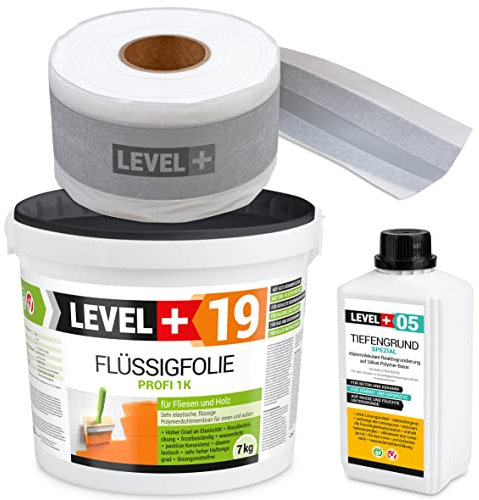 Sealing Set Liquid Film 7 kg on Wooden Tiles, 5 m Sealing Tape, Deep Primer 1 L, Sealing Set Indoor Outdoor Shower Bathroom Kitchen SET545