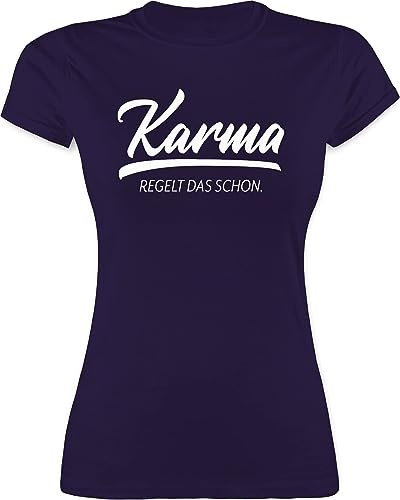 Shirtracer - Shirt Damen - Sprüche Statement mit Spruch - Karma regelt das Schon I
