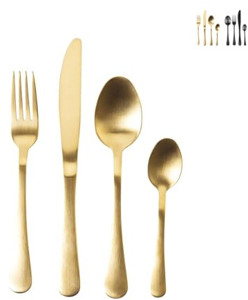 Set 16 posate 5Th Avenue in acciaio inox 18/0, oro satinato