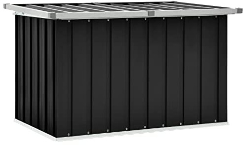 FIRBNUS Kissenbox mit Klappdeckel Storage Boxes 109x67x65 cm Garten Aufbewahrungsbox Auflagenbox Gartentruhe Box mit Deckel Kissenboxen Gartenschrank Anthrazit Verzinkter Stahl