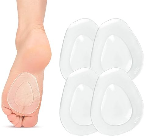 LYQNIHOB 4er Pack Gel-Mittelfußpolster für Frauen und Männer - Kissen zur Schmerzlinderung, Hornhaut und Druckstellen an den Fußballen - Einlegesohlen für komfortablere Schuhe