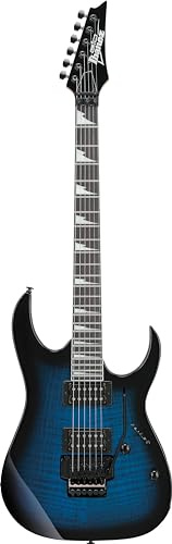 Ibanez GRG320FA-TBS Transparent Blue Sunburst Electric Guitar – Flamed Maple Top/Poplar Body, Maple Neck with Purpleheart Fretboard, Double-Locking Tremolo, Infinity R H-H Pickups