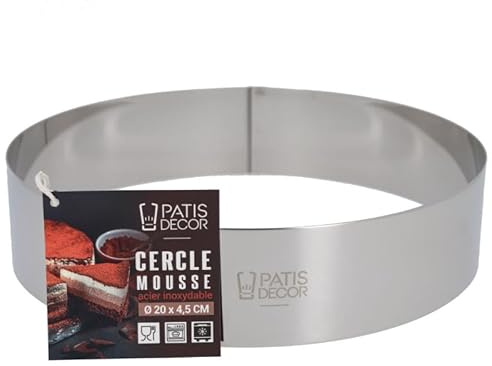 Cercle à mousse inox H 4,5 cm Ø 20 cm