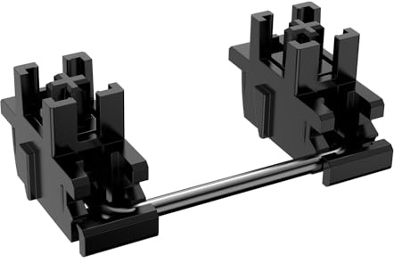 DUROCK Plate Mount Stabilizer V3, Innovative Pre-Clipped Stem for Minimum Wire Wobble 2U 6.25U 7U Keyboard Stabilizers (V3 Nero 100% Kit)