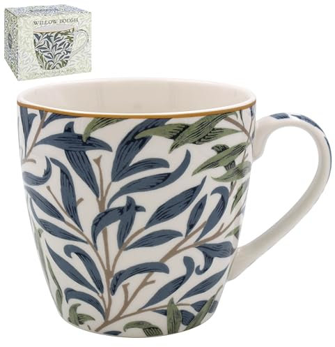 Lesser & Pavey British Designed Willow Bough Coffee Mug | Ceramic Mugs for Home or Work | Large Mugs for Hot Drinks | Breakfast Tea and Coffee Cups - William Morris