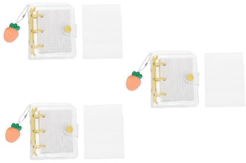 NUOBESTY 3sätze Mini Transparent Binder Notebook Mit Knopfverschluss Teiliges Für Scrapbooking Abnehmbarer Notizblock Geeignet Für Schule Zuhause Und Kreative Projekte