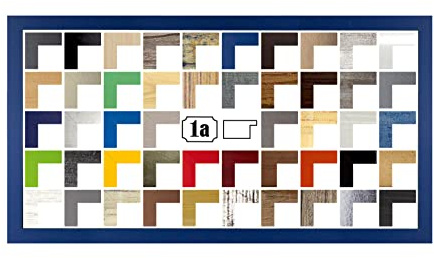 Multicolore Bilderrahmen Posterrahmen Puzzlerahmen 20x60 cm Blau Ozeanblau Marineblau 60x20 cm mit weisser Rückwand und Antireflex Acrylglas
