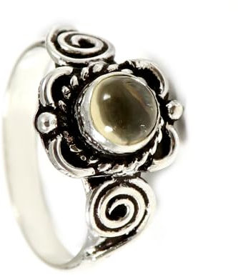 JEWELSTREZORO Anello in argento Sterling 925 con pietre preziose per uomo e donna, gioielli TSR165, 62 (19.7), metallo prezioso Gemma, Citrino