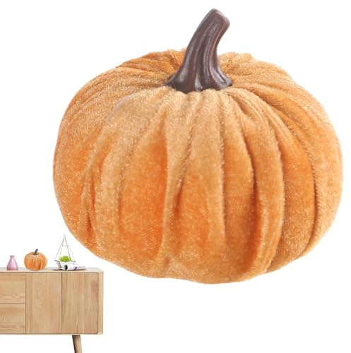 Calabazas de otoño – Decoración de calabaza de tela de otoño, decoración de calabazas coloridas para decoraciones de Acción de Gracias para el hogar de mesa de granja