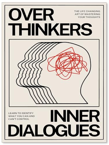 Maximalist Vintage Mental Health Posters Retro Unique Eclectic Wall Art Overthinkers Inner Dialogues Canvas Prints for Bedroom Calming Corner Wall Decor 12x16 inch Unframed