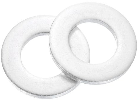 sourcing map 50 arandelas planas de aluminio, juntas redondas M12 x 24 x 2,5 mm, espaciadores planos para tornillos, pernos, accesorios de reparación de maquinaria, construcción al aire libre