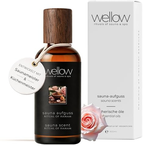 wellow® Sauna Aufguss ritual of hamam – Saunaduft Konzentrat mit natürlichen ätherischen Ölen – Intensives Sauna Aroma – Sehr ergiebig & Hochkonzentriert – Premium Qualität – Made in Germany