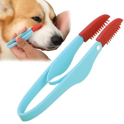 Pettine per macchie di cane, pettine per occhi di cane, in silicone, per macchie di lacrime, con manico antiscivolo, spazzola morbida per pulire gli occhi, spazzola flessibile per animali domestici,