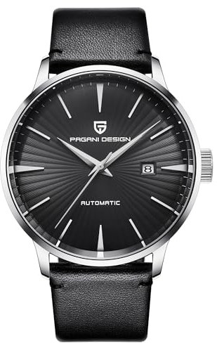 TYBERLEY Moda Uomo Orologio Meccanico Automatico Acciaio Inox Cinturino in Pelle Impermeabile Semplice Orologi da Polso Business sportivo PD2770