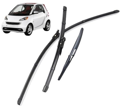 WETCL D'essuie-Glace Voiture pour Smart ForTwo W451 Coupe 2007-2014 23+21+10, Essuie-Glace Avant Arrière Ensemble Kit Durable Voiture Accessoires