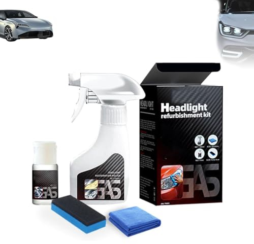 aywqew 2025 Spray de restauración de Faros, Kit de Recubrimiento de cristalización de restauración de Faros para Todos los Faros turbios y amarillentos.