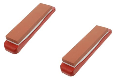 Lurrose 2 Pezzi cote taglierino strumento per affilare i Affiliatore dei da cucina strumento per affilare le lame Allumina fusa marrone Orange