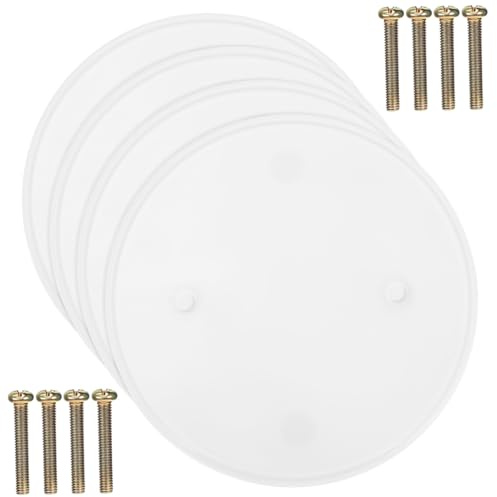 HOLIDYOYO Lot De 4 Plaques De Recouvrement Rondes Pour Plafond Et Mur Cache-Trous Électriques En Plastique Plat Avec Vis Couvre-Boîtier Ronds Pour Bricolage Facile