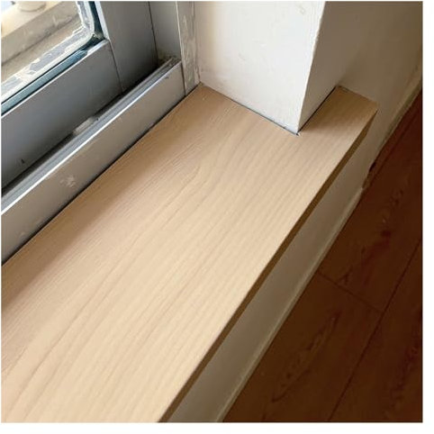 Protezione per davanzale della finestra con venature del legno, extra lunga, decorazione per finestre di casa, protezione durevole e copertura estetica, ideale per uso interno ed esterno