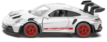 Siku 1500, Porsche 911 GT3 RS, Metall/Kunststoff, Weiß, Renn-Design, Spielzeugauto für Kinder, Mächtiger Heckspoiler, Türen zum Öffnen