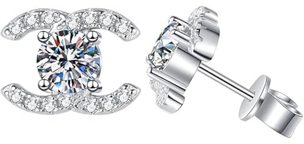 JQQJZLC Hypoallergene Ohrringe für Frauen S925 Silberböde mit Kristallen | Trendiger Schmuck | Nickelfreie Gold plattiert & Silber | Zierliche Ohrringe für Sensible Ohren, Geschenke, Hochzeiten,