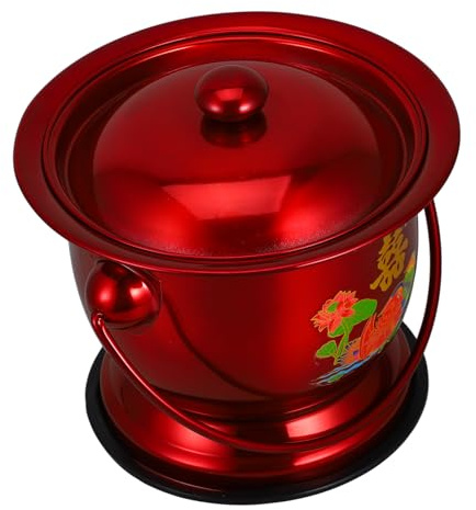 POPETPOP Pot De Chambre Inox Pour Adultes Et Personnes Âgées Urinoir Portable Polyvalent Avec Couvercle Et Anneau Antidérapant Seau Toilette Pratique à Domicile Pour Femmes Hommes Et Femmes