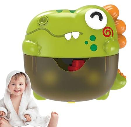 Hogvinnatil Machine à bulles pour baignoire – Jouet de bain pour faire des bulles – Jeu de dinosaure avec lumières et musique amusante pour garçons et filles