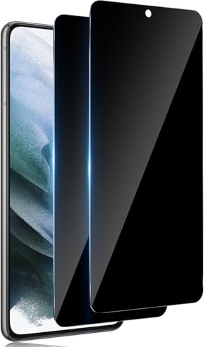 TuFun Schutzfolie für Samsung Galaxy S21 für Panzerglas Sichtschutz, [2 Stück] Privacy Schutzglas, 9H Härte Sichtschutzfolie, Anti-Spy Displayschutz, Anti-Spähen, Blasenfreie - Schwarz
