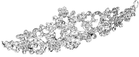 PLAFOPE Couronne de Mariée Alliage Dur et Strass Serre-tête Floral Argenté avec Cristaux Scintillants Accessoire Élégant pour Mariage et Bal