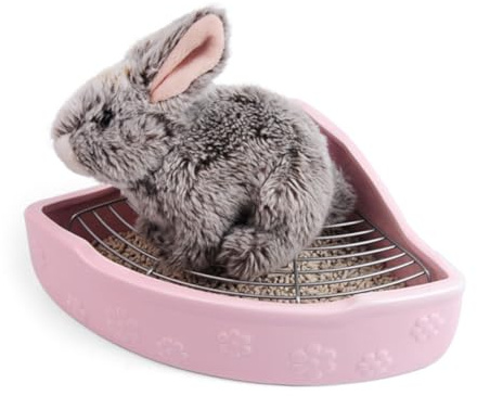 NUOBESTY Haustiertoilette aus Keramik Bissfestes Reinigungsbecken für Kaninchen Meerschweinchen und Andere Haustiere Praktisch und Einfach zu Reinigen