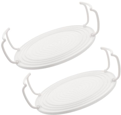 PAMINGONO 2 Stück Mehrschichtiges Mikrowellengeeignetes Dampfgarer Küchenregal aus Abs mit Rundem Design für Küche und Erhitzen von Speisen