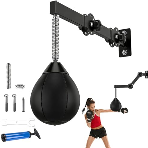 Boxsack Hängend, Punchingball Höhenverstellbar, Faltbar Boxball mit Aufhängung, Trainingsgerät für Reflexe