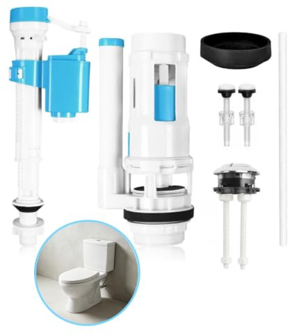 2-Inch Toilet Flush System Replacement,Dual Flush Fill Toilet Cistern Kit,Suitable for Split-Tank Toilets,Toilet Cistern Flush Parts,Applicable to 2 Outlet,DIY Install no Tools
