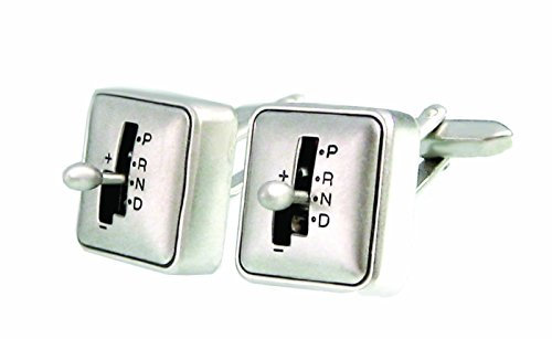 Schalthebel Manschettenknöpfe Gangschaltung Motiv beweglich! silbern matt + Exklusivbox - besonderes Herren Accessoire für die Umschlagmanschette