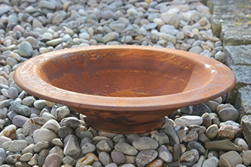 Schale aus Metall, Edelrost, Durchmesser 30 cm, H 6 cm, Dekoschale, Pflanzschale